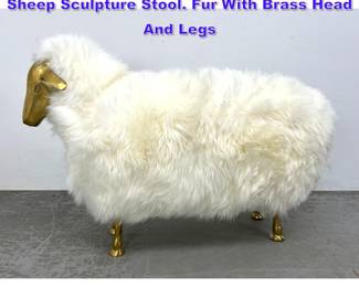 Lot 1063 FrancoisXavier Lalanne Style Sheep Sculpture Stool. Fur With Brass Head And Legs