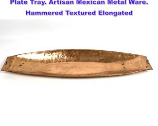 Lot 834 EMILIA CASTILLO Boat form Copper Plate Tray. Artisan Mexican Metal Ware. Hammered Textured Elongated