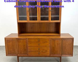 Lot 1170 Kipp Stewart for Drexel 2 Part Cabinet. Credenza sideboard base with 4 door display Top. Declaration