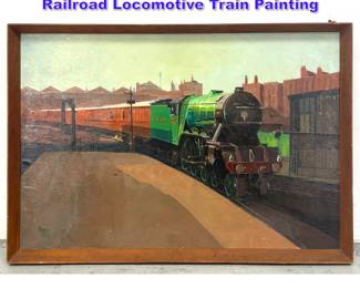 Lot 969 Harvey 1976 Century Oil on Canvas Railroad Locomotive Train Painting 