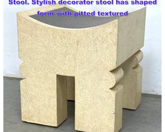 Lot 822 HICKORY CHAIR Co Marais Bench Stool. Stylish decorator stool has shaped form with pitted textured 