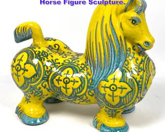 Lot 781 Italian Decorated Glazed Porcelain Horse Figure Sculpture. 