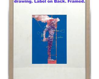 Lot 933 Don P. Miller computer generated drawing. Label on Back. Framed.