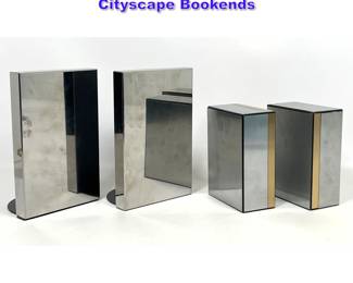 Lot 775 2 Pairs Vintage Paul Evans Style Cityscape Bookends 