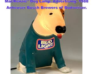 Lot 1294 Vintage Bud Light Spuds MacKenzie Dog Lamp. Advertising. 1988 Anheuser Busch Brewers of Budweiser.
