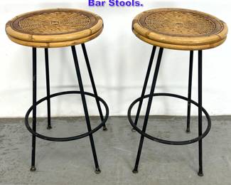 Lot 1162 Pair Danny Ho Fong Style Swivel Bar Stools. 