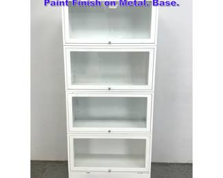 Lot 1278 4 Tier Stacking Bookcase. White Paint Finish on Metal. Base.