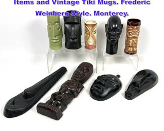 Lot 1338 Lot of Vintage Tiki Decorative Items and Vintage Tiki Mugs. Frederic Weinberg Style. Monterey. 
