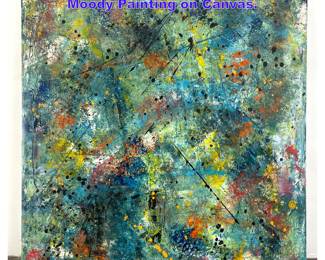 Lot 972 Large DENNIS SAKELSON Abstract Moody Painting on Canvas. 