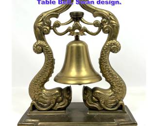 Lot 757 Decorative Asian Style Heavy Brass Table Bell. Swan design. 