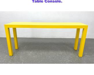 Lot 1101 Bright Yellow Parsons Hall Table Console.