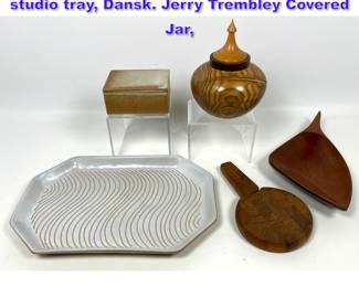 Lot 1346 Mid Century Modern Lot. Marshall studio tray, Dansk. Jerry Trembley Covered Jar, 