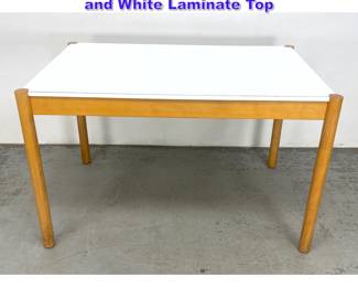 Lot 1239 FDB Mobler Style Table, Birch Legs and White Laminate Top