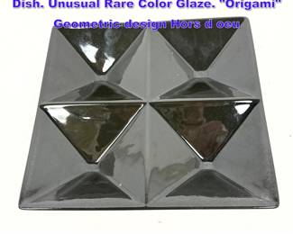 Lot 910 KAJ FRANCK for ARABIA, Finland Dish. Unusual Rare Color Glaze. Origami Geometric design Hors d oeu