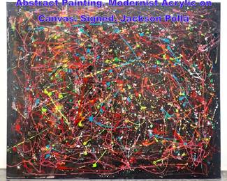 Lot 974 Large DENNIS SAKELSON Original Abstract Painting. Modernist Acrylic on Canvas. Signed. Jackson Polla