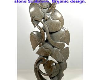 Lot 871 Large Abstract Leaf design Carved stone Sculpture. Organic design. 
