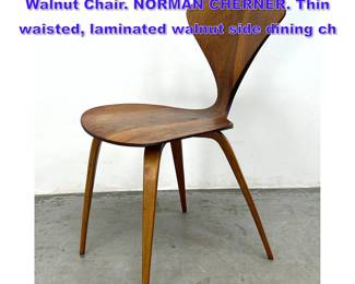 Lot 1054 PLYCRAFT American Modern Walnut Chair. NORMAN CHERNER. Thin waisted, laminated walnut side dining ch