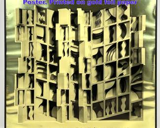 Lot 1158 Louise Nevelson Framed Exhibition Poster. Printed on gold foil paper 