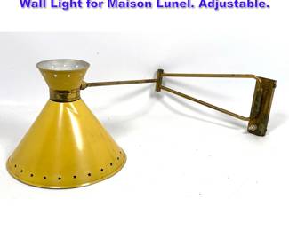 Lot 1019 Rene Mathieu attributed Diabolo Wall Light for Maison Lunel. Adjustable.