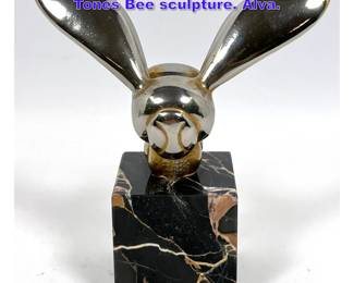 Lot 841 Gaston Lachaise Chromed with Gold Tones Bee sculpture. Alva. 