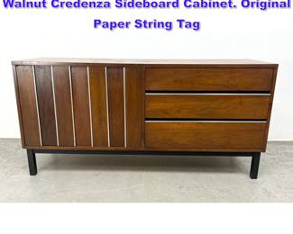 Lot 1249 Bernhardt Mid Century Modern Walnut Credenza Sideboard Cabinet. Original Paper String Tag 