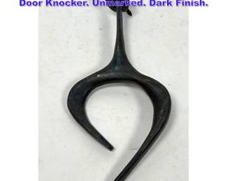 Lot 808 After Paul Evans Bronze Modernist Door Knocker. Unmarked. Dark Finish.