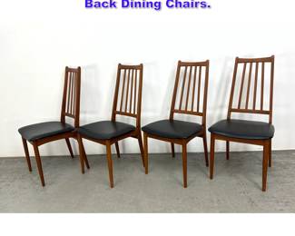 Lot 1203 Set 4 Danish Modern Teak Slat Back Dining Chairs. 