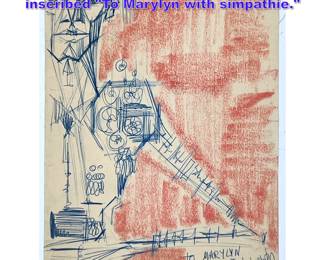 Lot 976 MIGUEL HERRERO drawing Matador, inscribed To Marylyn with simpathie.
