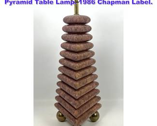 Lot 1037 Italian style Post Modern Stacked Pyramid Table Lamp. 1986 Chapman Label. 