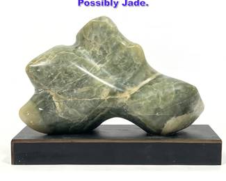 Lot 787 Abstract Modern stone Sculpture. Possibly Jade. 