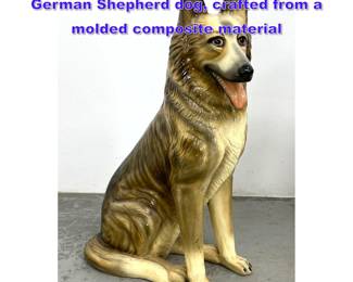Lot 1258 Lifesized, seated statue of a German Shepherd dog, crafted from a molded composite material 