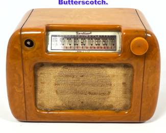 Lot 1279 Sentinal Catalin Art Deco Radio. Butterscotch. 