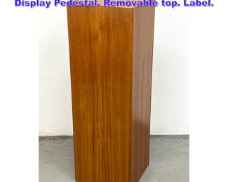 Lot 1191 FBJ MOBLER Danish Modern Teak Display Pedestal. Removable top. Label. 