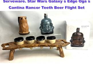 Lot 1328 7pc STAR WARS Bar Ware Serveware. Star Wars Galaxy s Edge Oga s Cantina Rancor Teeth Beer Flight Set