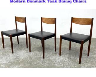 Lot 1228 3pc Poul Volther Frem Rojle Danish Modern Denmark Teak Dining Chairs 