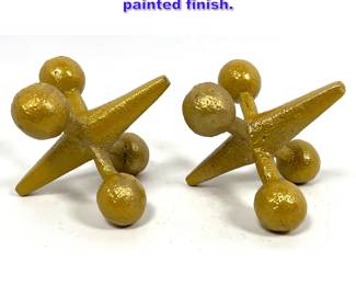 Lot 1310 Pair iron jack bookends Mustard painted finish.