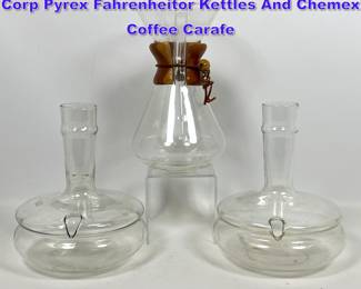 Lot 1283 2 Peter Schlumbohm 1949 Chemex Corp Pyrex Fahrenheitor Kettles And Chemex Coffee Carafe