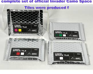 Lot 798 4pcs Invader Camo Space Tiles This complete set of official Invader Camo Space Tiles were produced f