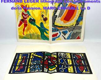 Lot 979 2pc Modernist Lithographs. FERNAND LEGER lithograph Les Instruments de la Passion. MARC CHAGALL La D