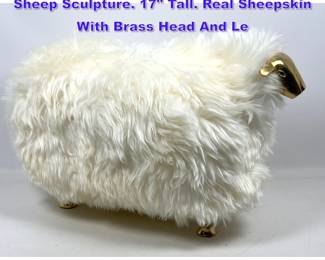 Lot 923 FrancoisXavier Lalanne style Small Sheep Sculpture. 17 Tall. Real Sheepskin With Brass Head And Le