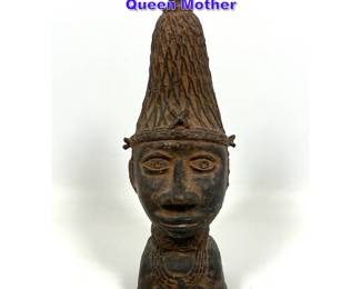 Lot 843 Small Benin Style Bronze Head of a Queen Mother