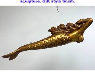 Lot 1179 Hanging resin mermaid figurehead sculpture. Gilt style finish. 