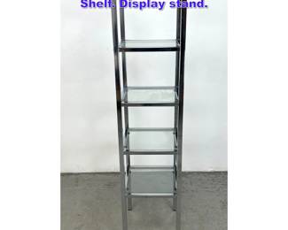Lot 892 70s Modern Square Chrome Etagere Shelf. Display stand. 