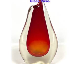 Lot 1303 Cased Glass Teardrop Form Art Glass Vase. 