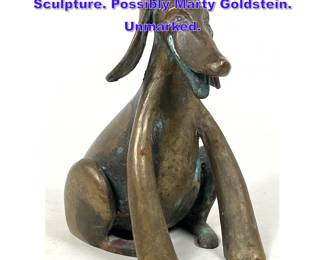 Lot 838 Whimsical Bronze seated Dog Sculpture. Possibly Marty Goldstein. Unmarked. 