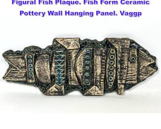 Lot 852 LISA LARSON for GUSTAVSBERG Figural Fish Plaque. Fish Form Ceramic Pottery Wall Hanging Panel. Vaggp