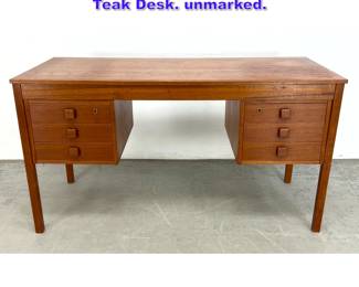 Lot 1084 Danish Modern Domino Mobler Teak Desk. unmarked. 