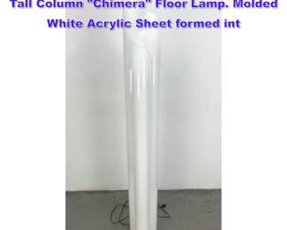 Lot 896 ARTEMIDE by VICO MAGISTRETTI Tall Column Chimera Floor Lamp. Molded White Acrylic Sheet formed int