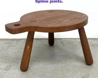 Lot 1248 Rustic Large 3 Leg Stool Bench. Spline joints. 