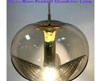 Lot 1061 Peill and Putzler Tinted 13 inch Glass Wave Pendant Chandelier Lamp. 